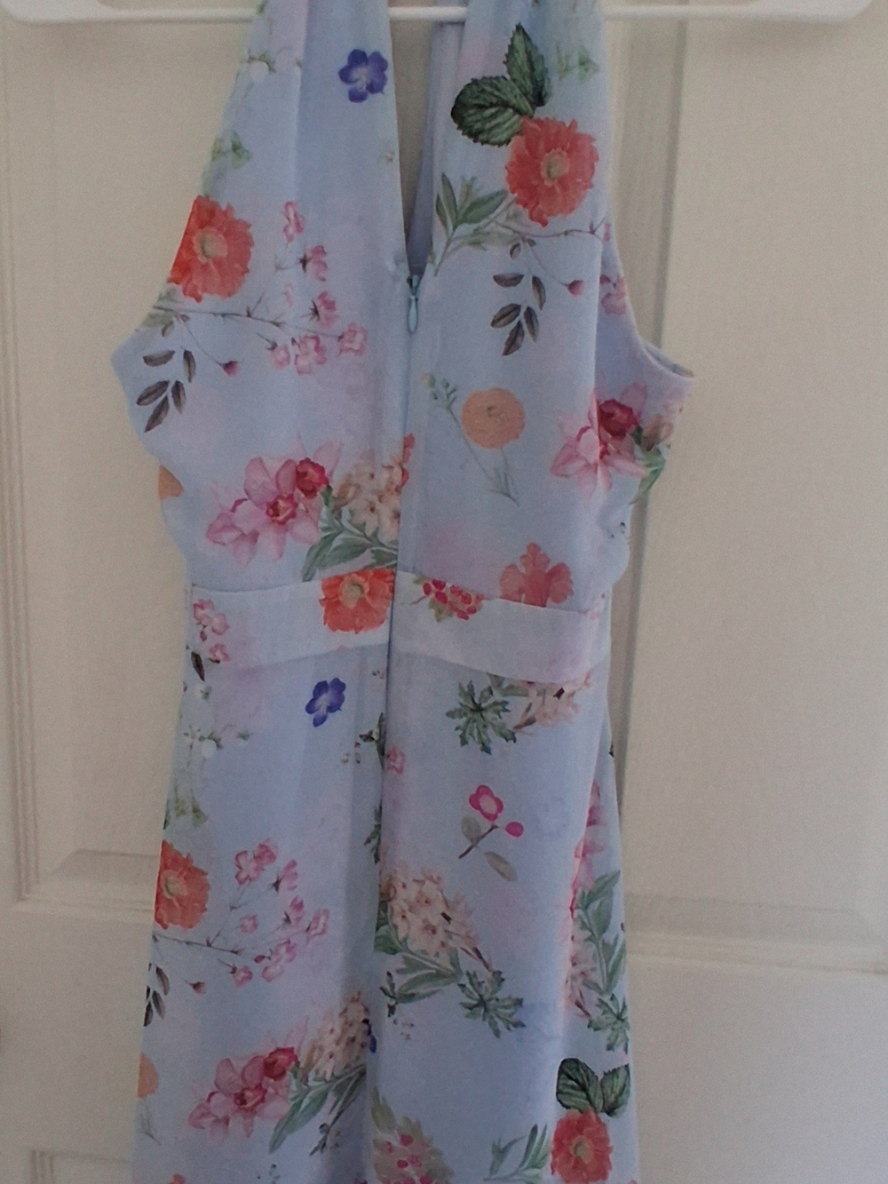 Express Ladie's Light Blue Floral Halter Dress